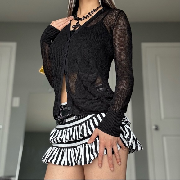 Sheer Button Up Cardigan - Picture 3 of 11